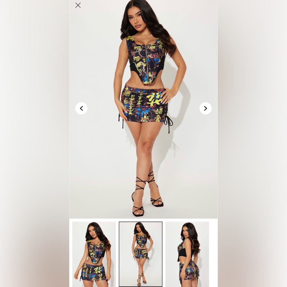 Colorful Graphic Two-Piece Set

Sweet Skirt Set - Black/combo - Large